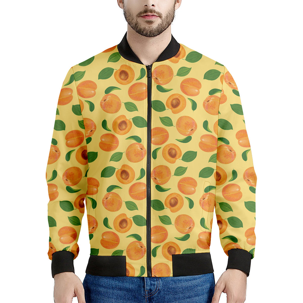 Ripe Apricot Fruit Pattern Print Men's Bomber Jacket