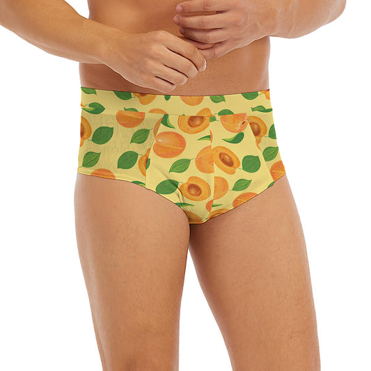 Ripe Apricot Fruit Pattern Print Men's Briefs