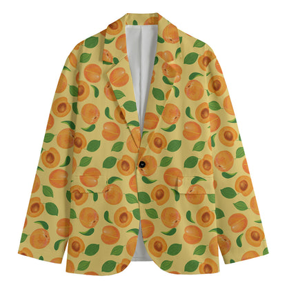 Ripe Apricot Fruit Pattern Print Men's Cotton Blazer