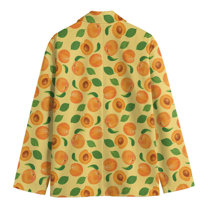 Ripe Apricot Fruit Pattern Print Men's Cotton Blazer