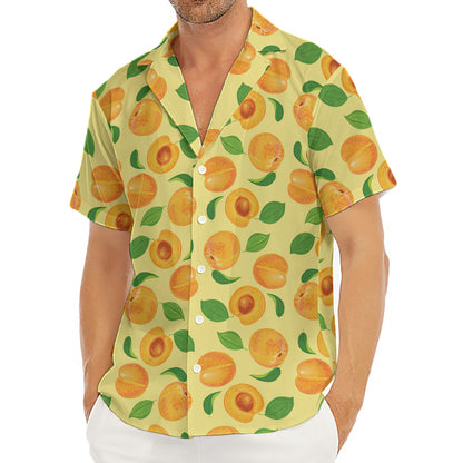 Ripe Apricot Fruit Pattern Print Men's Deep V-Neck Shirt