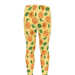 Ripe Apricot Fruit Pattern Print Men's leggings