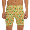 Ripe Apricot Fruit Pattern Print Men's Long Boxer Briefs