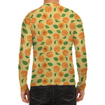 Ripe Apricot Fruit Pattern Print Men's Long Sleeve Rash Guard
