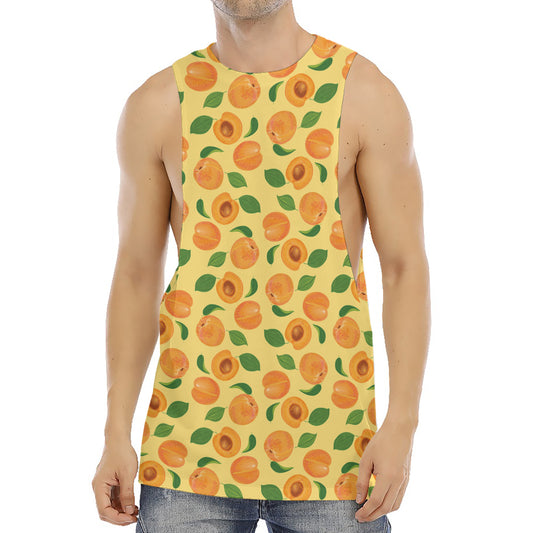 Ripe Apricot Fruit Pattern Print Men's Muscle Tank Top