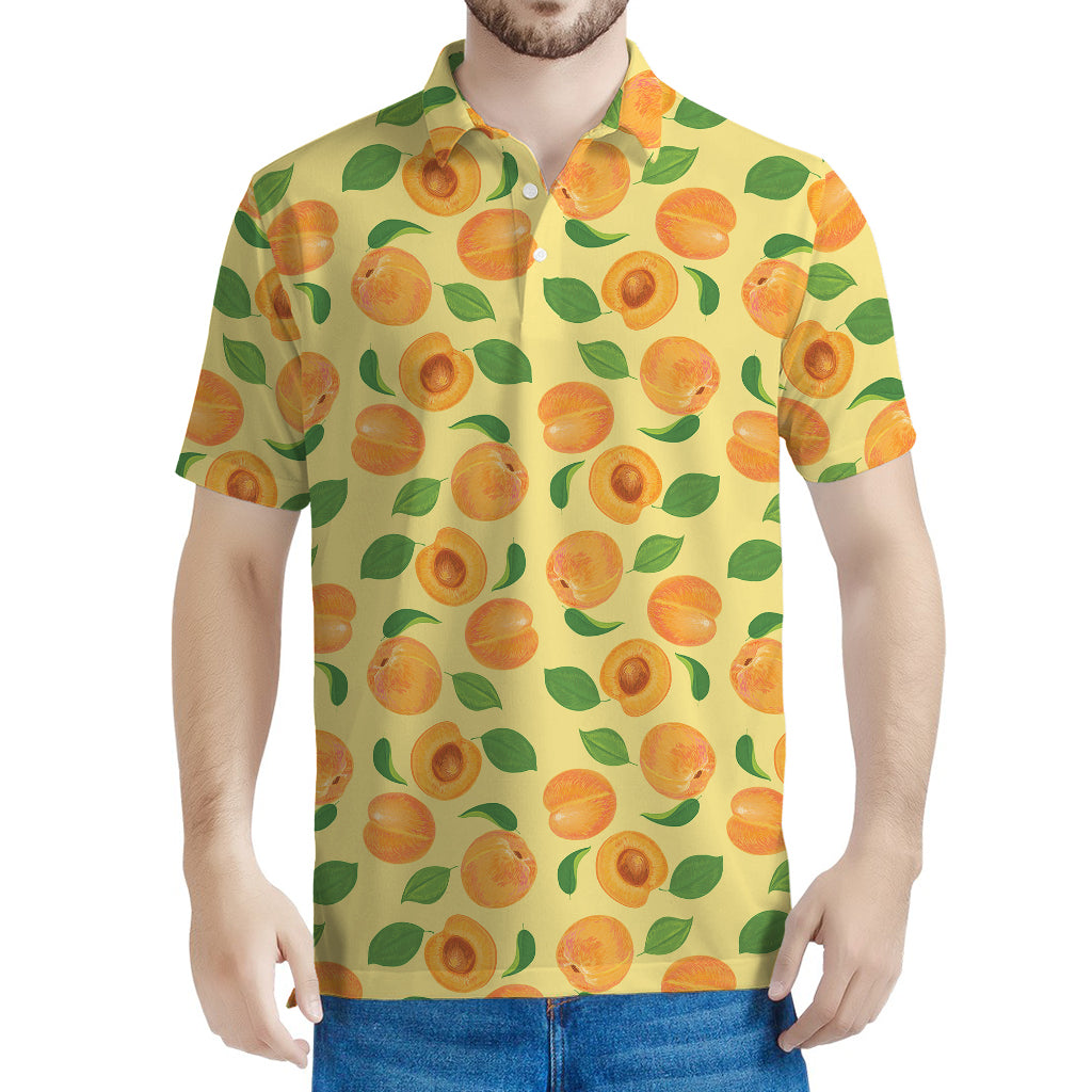Ripe Apricot Fruit Pattern Print Men's Polo Shirt