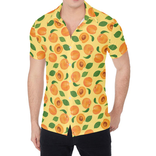 Ripe Apricot Fruit Pattern Print Men's Shirt