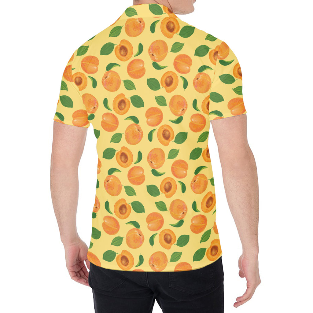 Ripe Apricot Fruit Pattern Print Men's Shirt