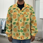 Ripe Apricot Fruit Pattern Print Men's Shirt Jacket