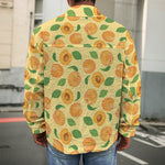 Ripe Apricot Fruit Pattern Print Men's Shirt Jacket