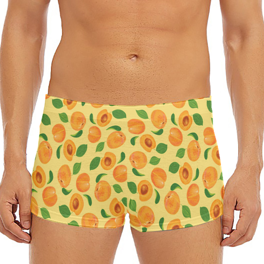 Ripe Apricot Fruit Pattern Print Men's Short Boxer Briefs
