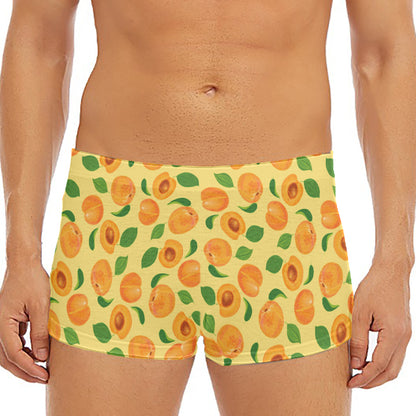 Ripe Apricot Fruit Pattern Print Men's Short Boxer Briefs
