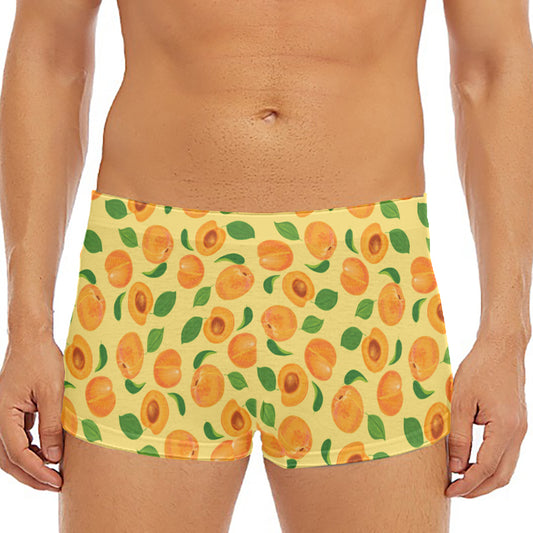 Ripe Apricot Fruit Pattern Print Men's Short Boxer Briefs