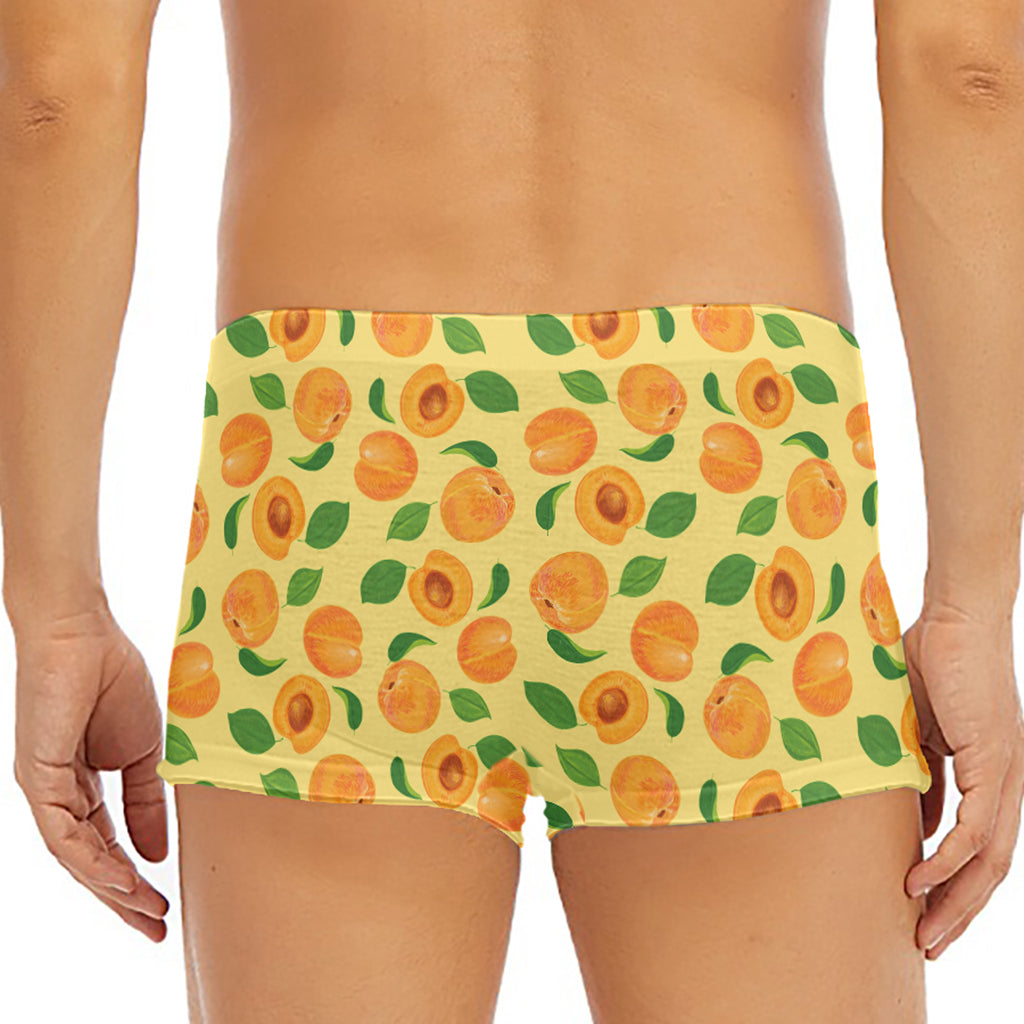 Ripe Apricot Fruit Pattern Print Men's Short Boxer Briefs