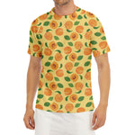 Ripe Apricot Fruit Pattern Print Men's Short Sleeve Rash Guard