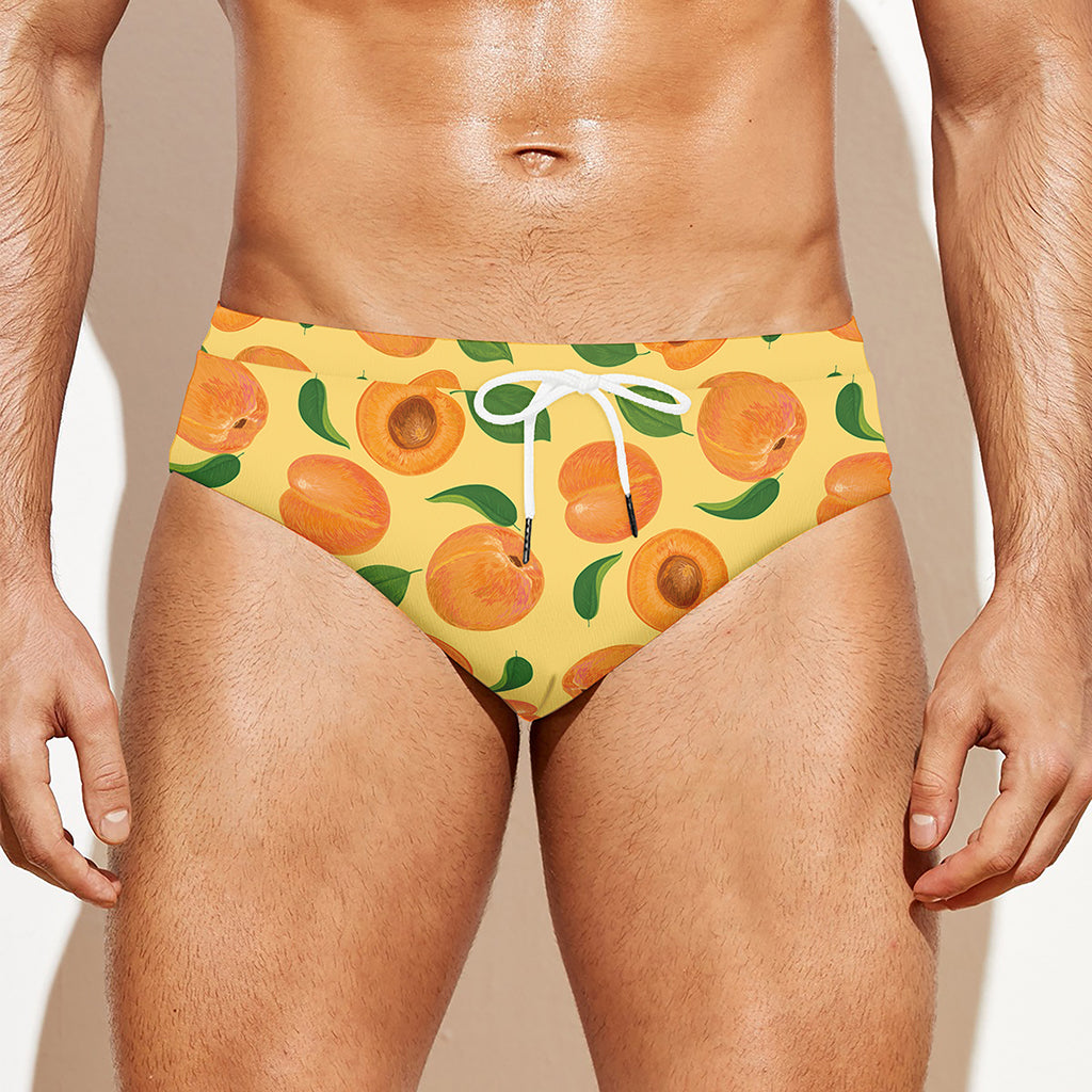 Ripe Apricot Fruit Pattern Print Men's Swim Briefs