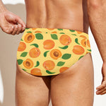 Ripe Apricot Fruit Pattern Print Men's Swim Briefs