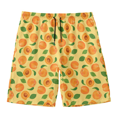 Ripe Apricot Fruit Pattern Print Men's Swim Trunks