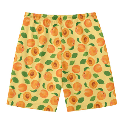 Ripe Apricot Fruit Pattern Print Men's Swim Trunks