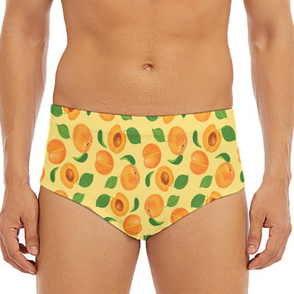 Ripe Apricot Fruit Pattern Print Men's Triangle Swim Briefs