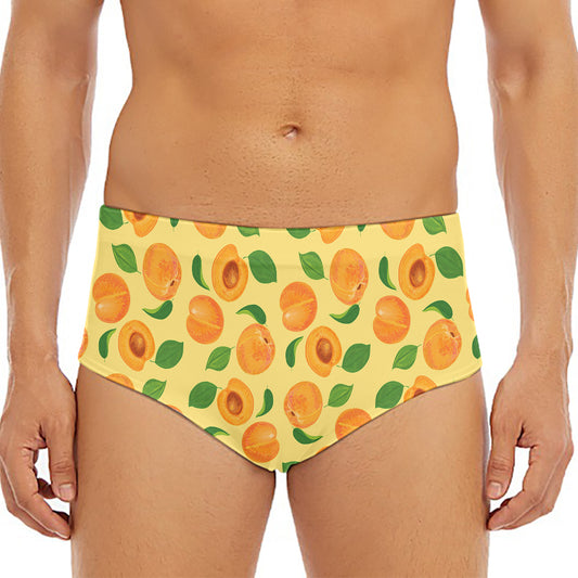 Ripe Apricot Fruit Pattern Print Men's Triangle Swim Briefs