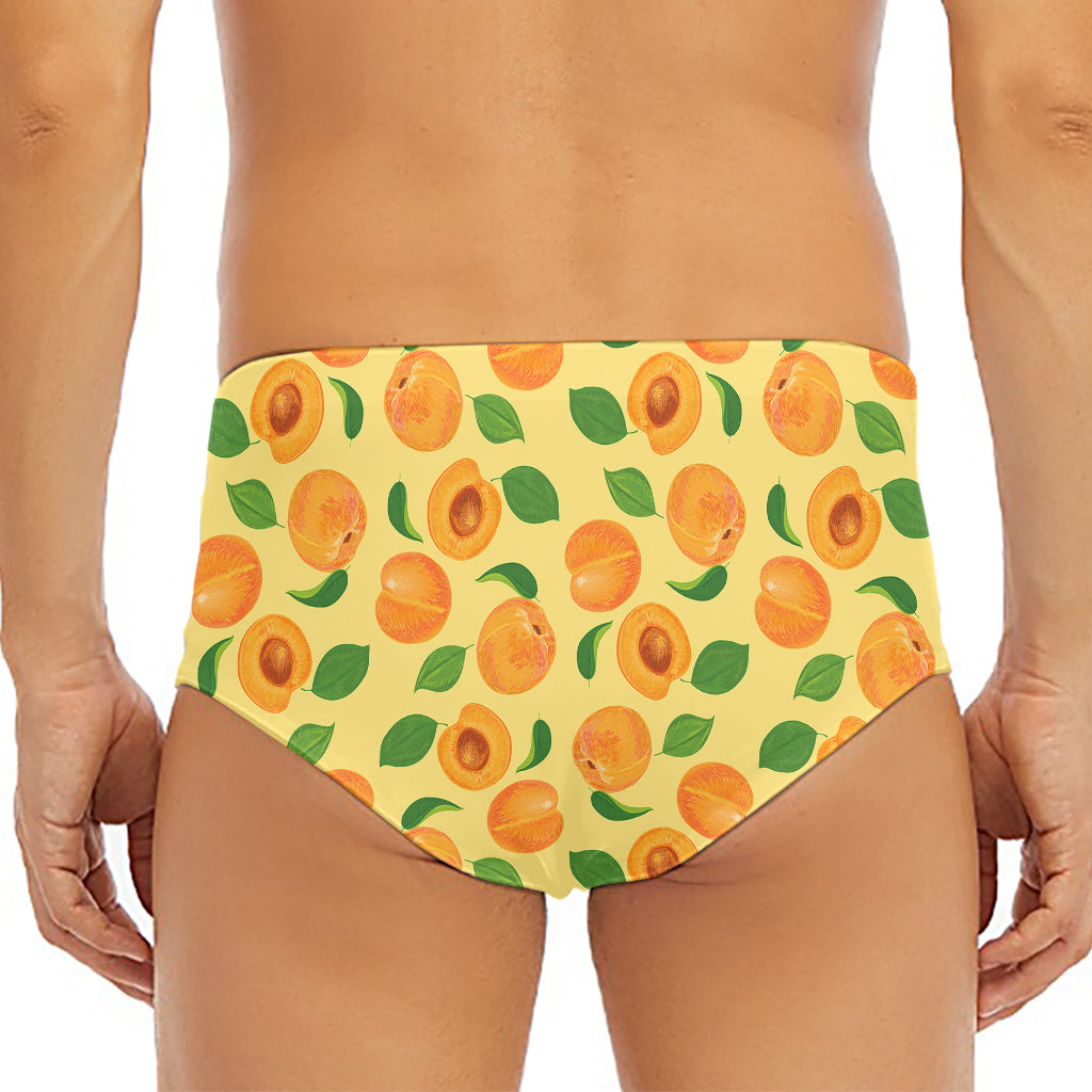 Ripe Apricot Fruit Pattern Print Men's Triangle Swim Briefs