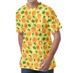 Ripe Apricot Fruit Pattern Print Men's Velvet T-Shirt