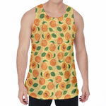 Ripe Apricot Fruit Pattern Print Men's Velvet Tank Top