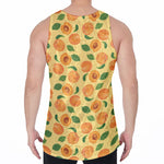Ripe Apricot Fruit Pattern Print Men's Velvet Tank Top