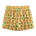 Ripe Apricot Fruit Pattern Print Mesh Shorts