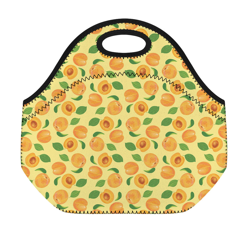 Ripe Apricot Fruit Pattern Print Neoprene Lunch Bag