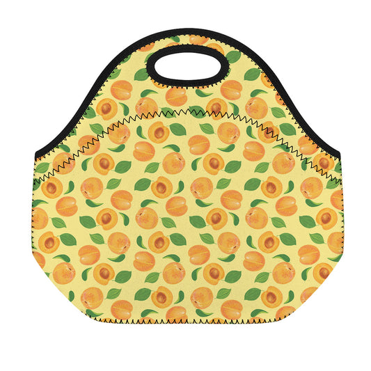 Ripe Apricot Fruit Pattern Print Neoprene Lunch Bag