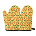 Ripe Apricot Fruit Pattern Print Oven Mitts