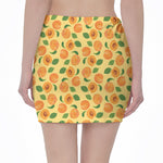 Ripe Apricot Fruit Pattern Print Pencil Mini Skirt
