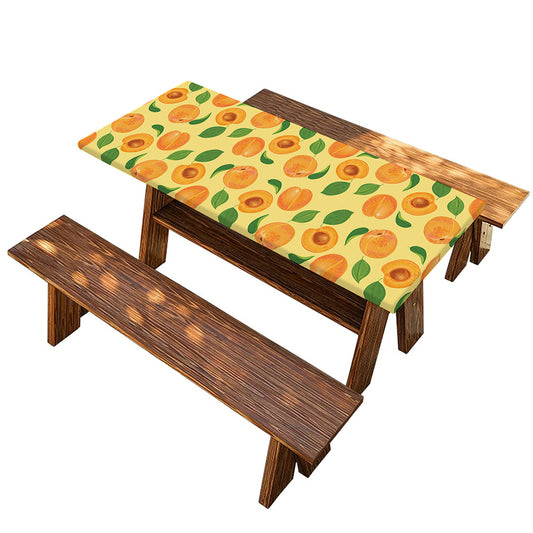 Ripe Apricot Fruit Pattern Print Picnic Table Cover