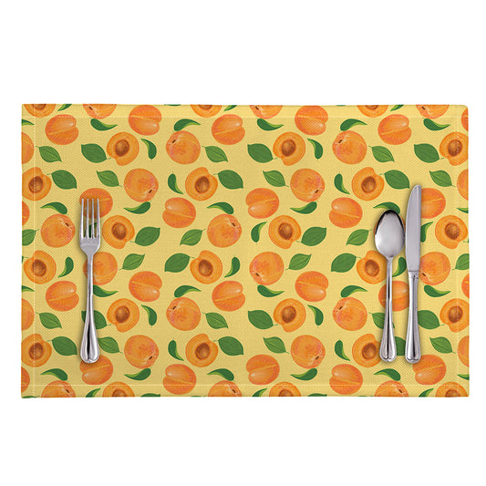 Ripe Apricot Fruit Pattern Print Placemat