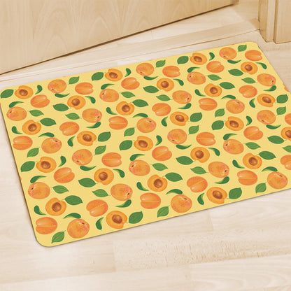 Ripe Apricot Fruit Pattern Print Polyester Doormat