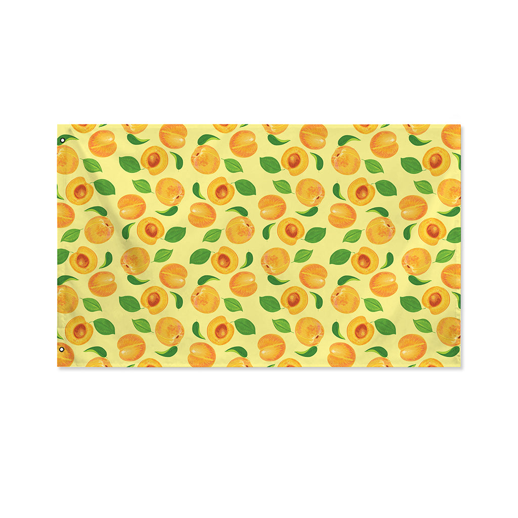 Ripe Apricot Fruit Pattern Print Polyester Flag