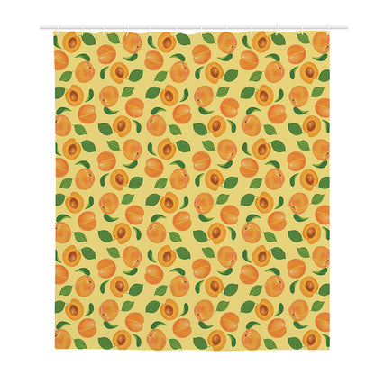 Ripe Apricot Fruit Pattern Print Polyester Shower Curtain