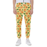 Ripe Apricot Fruit Pattern Print Scuba Joggers