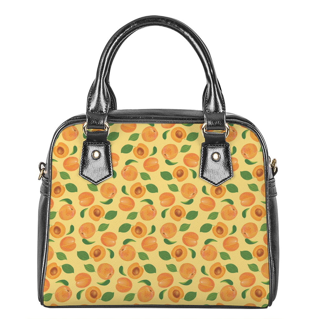 Ripe Apricot Fruit Pattern Print Shoulder Handbag