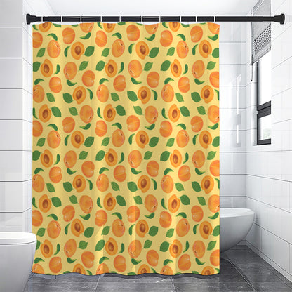 Ripe Apricot Fruit Pattern Print Shower Curtain