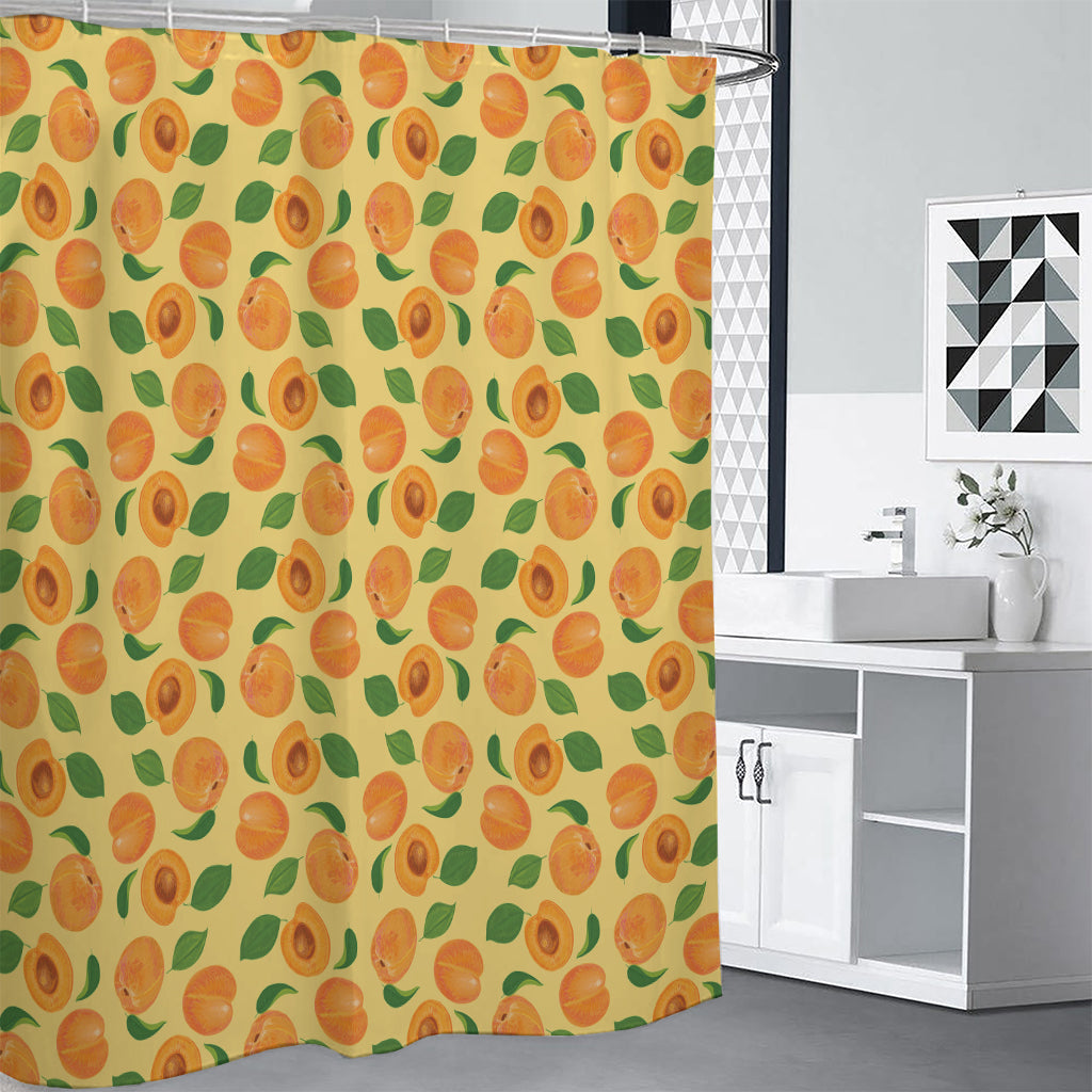 Ripe Apricot Fruit Pattern Print Shower Curtain
