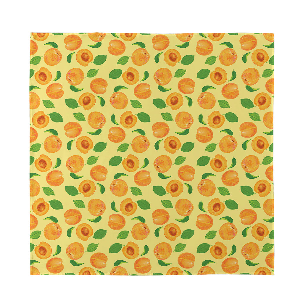 Ripe Apricot Fruit Pattern Print Silk Bandana
