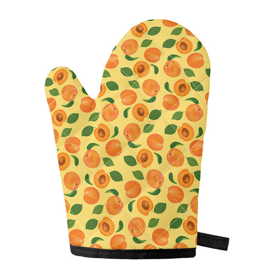 Ripe Apricot Fruit Pattern Print Single Oven Mitt