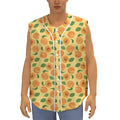 Ripe Apricot Fruit Pattern Print Sleeveless Baseball Jersey