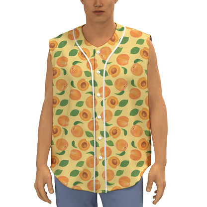 Ripe Apricot Fruit Pattern Print Sleeveless Baseball Jersey