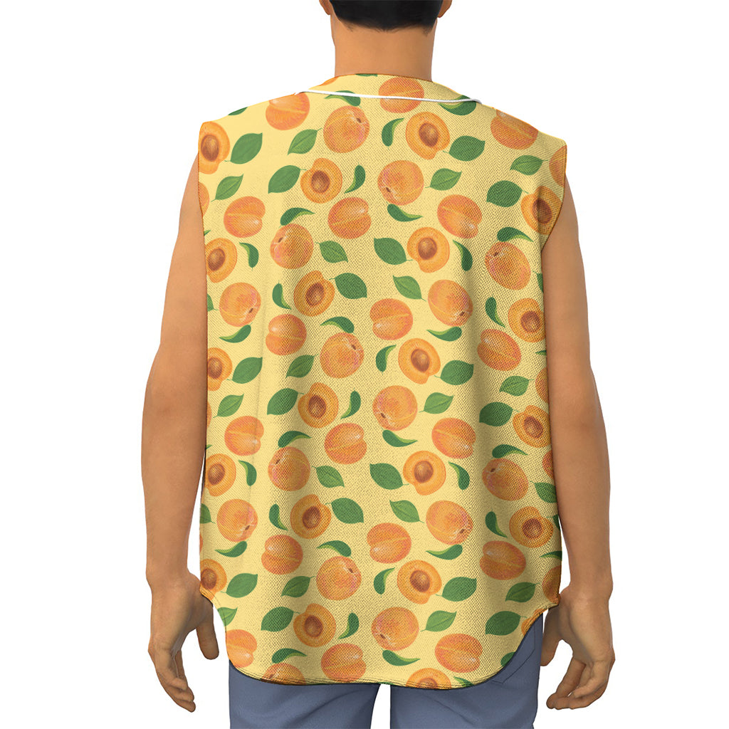 Ripe Apricot Fruit Pattern Print Sleeveless Baseball Jersey