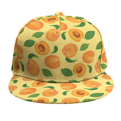 Ripe Apricot Fruit Pattern Print Snapback Cap