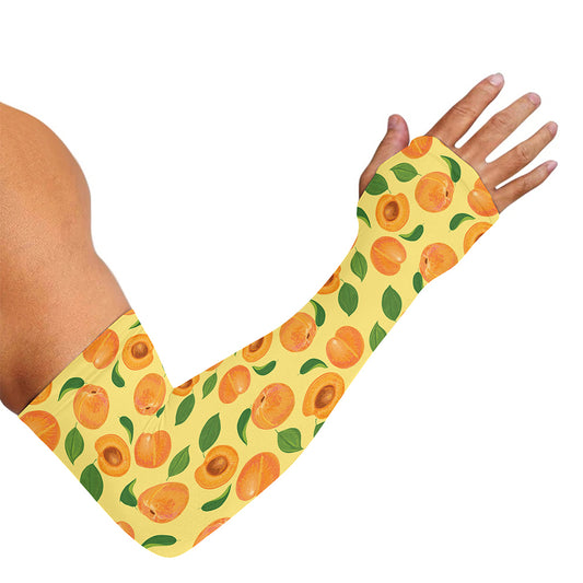 Ripe Apricot Fruit Pattern Print Sun Protection Arm Sleeves